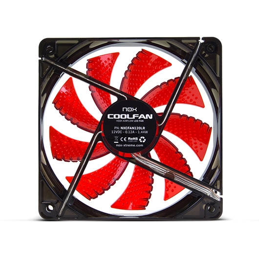 VENTILADOR 120X120 NOX HFAN 120 LED ROJO - Imagen 2