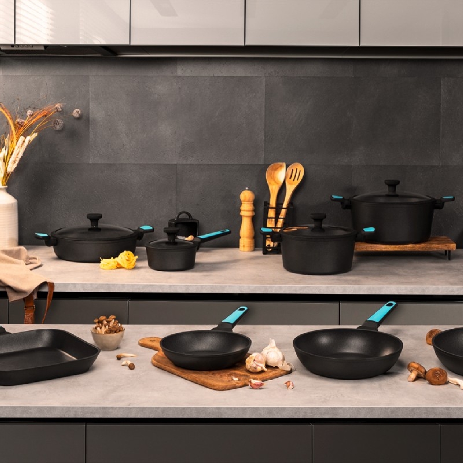 Set de Sartenes Polka Platinum 20-24 Bucket Set Thunder - Imagen 3