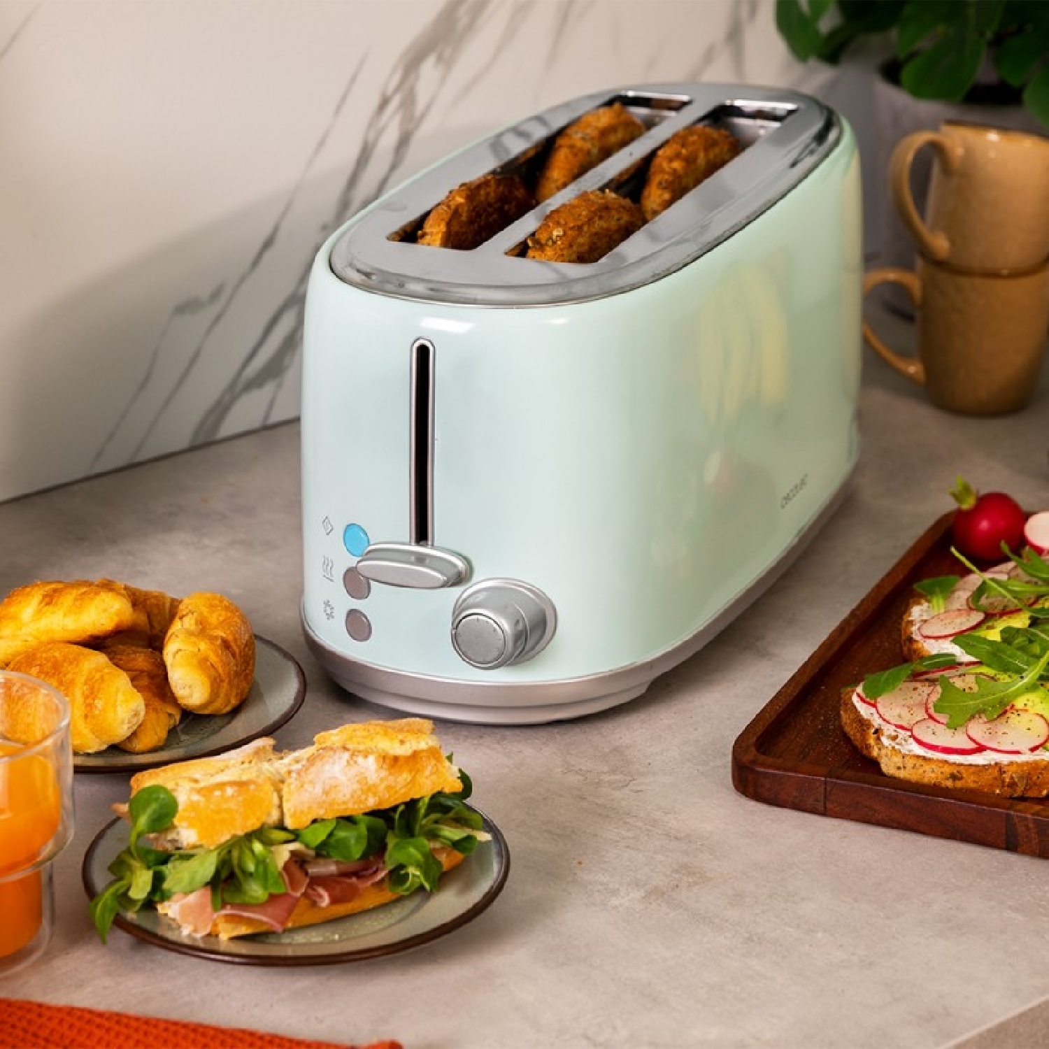 Tostador Vertical Toast&Taste 1600 Retro Double Blue - Imagen 3