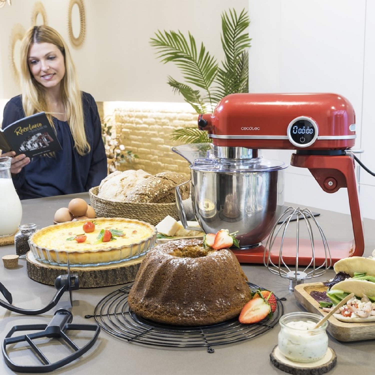 Batidora Amasadora Twist&Fusion 4500 Luxury Red - Imagen 3