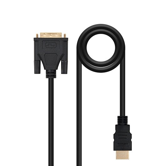 CABLE DVI A HDMI DVI18+1/M-HDMI A/M 1.8M NANOCABLE - Imagen 2