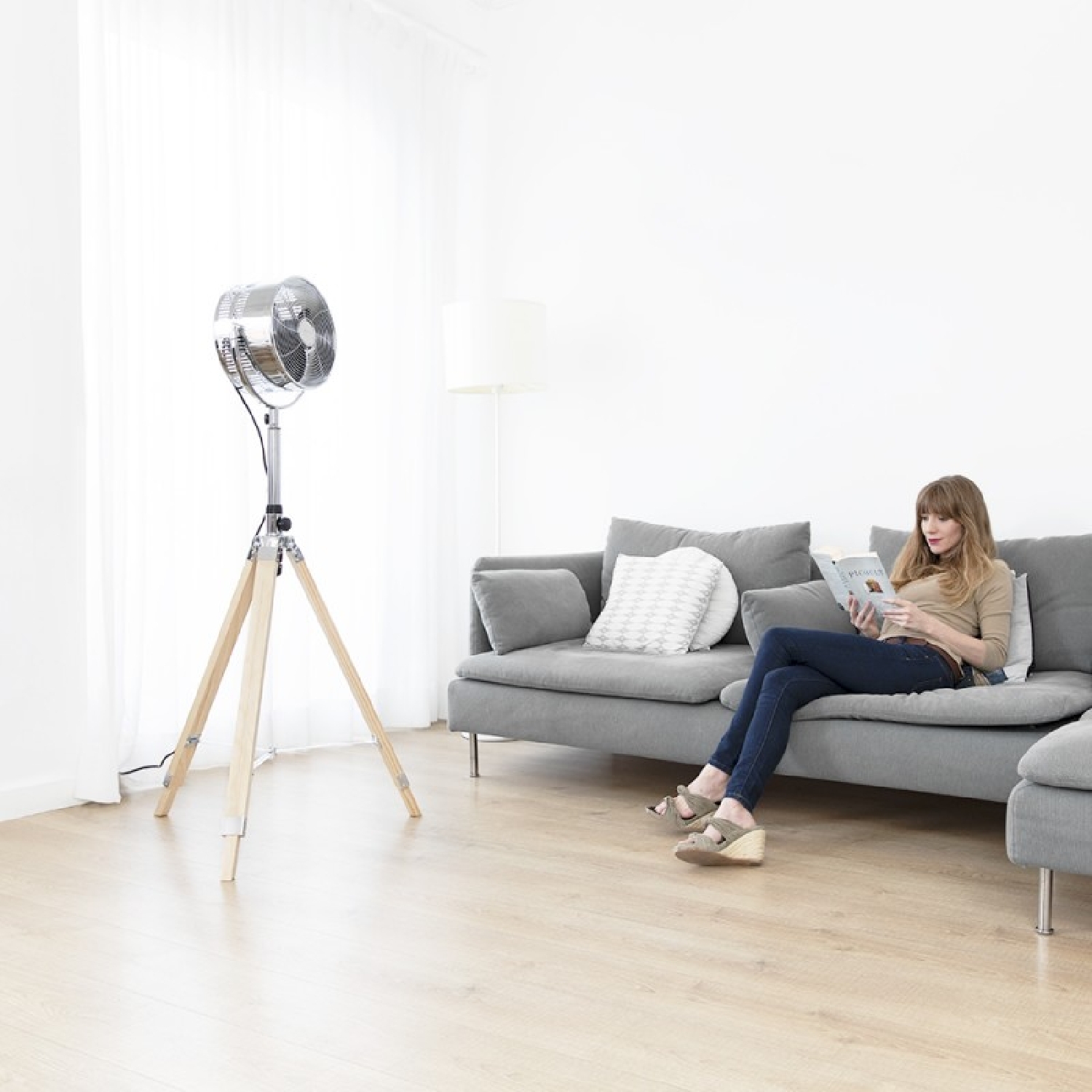 Ventilador de trípode EnergySilence 1200 Woody - Imagen 2