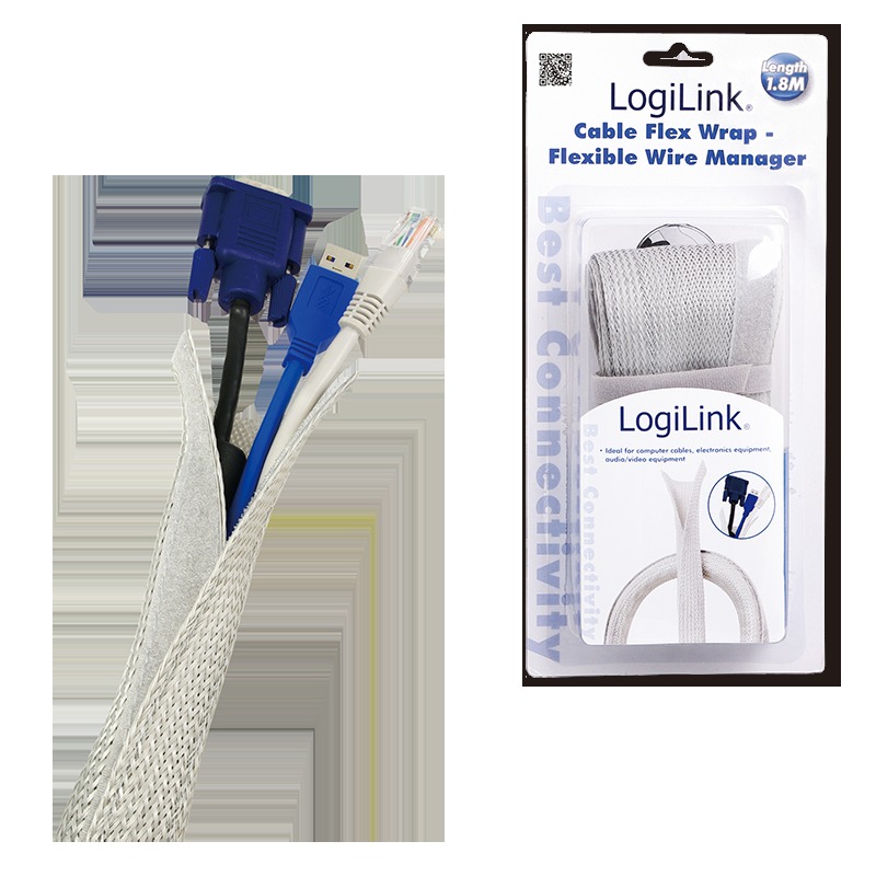 ORGANIZADOR DE CABLES 1.8M FLEXWRAP GRIS LOGILINK / KAB0007 - Imagen 4