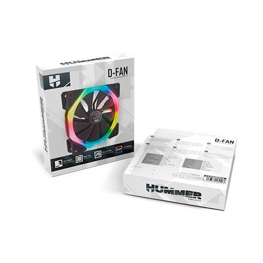 VENTILADOR 120X120 NOX HUMMER D-FAN RGB RAINBOW - Imagen 4