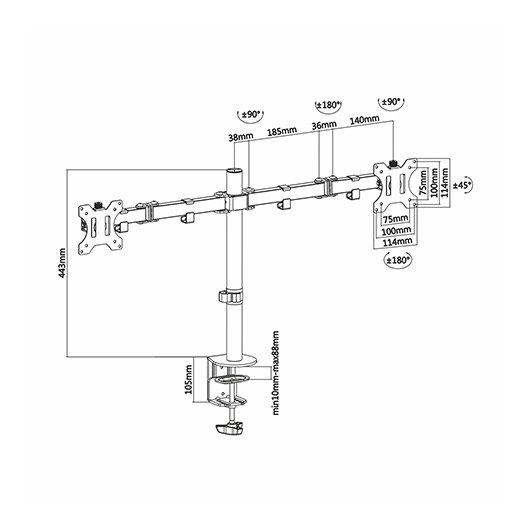 SOPORTE TV/MON AISENS DT32TSR-041 13-32 NEGRO - Imagen 4