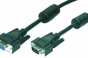 CABLE VGA M-H 5M HD DB15 EXTENSOR LOGILINK NEGRO CON FERRIT