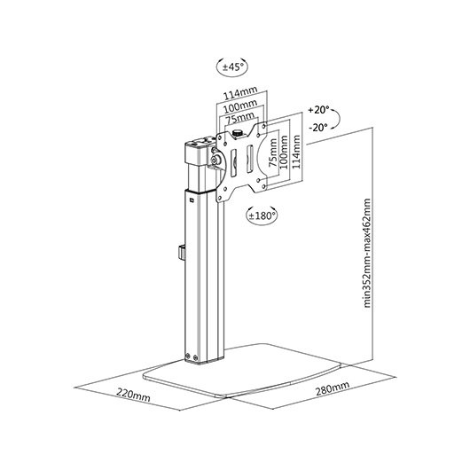 SOPORTE DE MESA TV/MON TOOQ 17-32 GIRA INCL NEGRO - Imagen 5