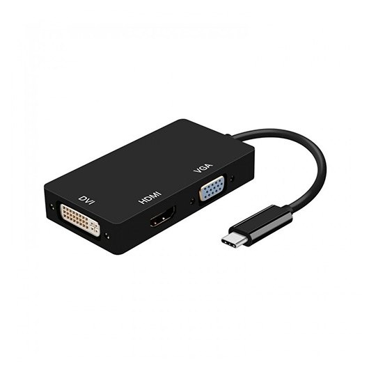 ADAPTADOR USB-C A DVI/HDMI/VGA AISENS NEGRO