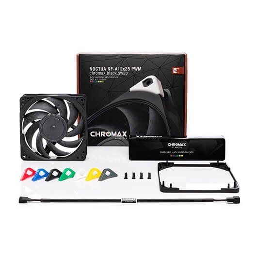 VENTILADOR 120X120 NOCTUA NF-A12X25 PWM CHROMAX BLACK - Imagen 3