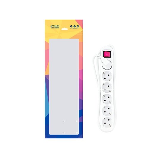 REGLETA 6 TOMAS 1.4M NANOCABLE CON INTERRUPTOR BLANCO - Imagen 3