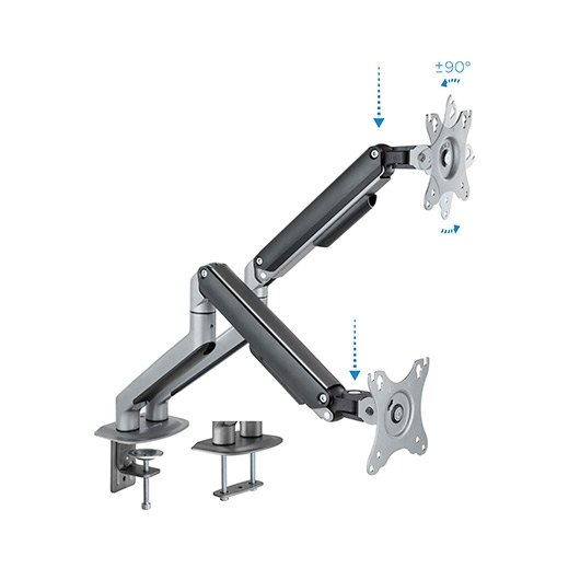 SOPORTE DE MESA TV TOOQ 17-32 2 PANTALLAS GRIS - Imagen 2