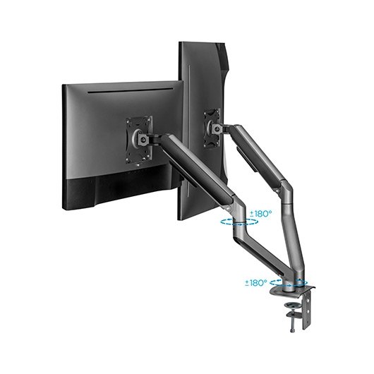 SOPORTE DE MESA TV TOOQ 17-32 2 PANTALLAS GRIS - Imagen 4