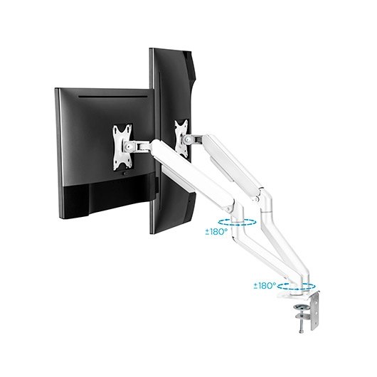 SOPORTE DE MESA TV TOOQ 17-32 2 PANTALLAS BLANCO - Imagen 4