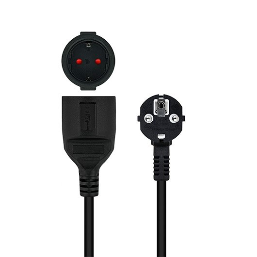 CABLE ALIMENTACIÓN ALARGADOR NANOCABLE 5M NEGRO - Imagen 3