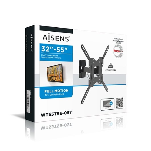 SOPORTE TV/MON AISENS 32-55 GIRA/INCLI 2 PIVOTES NEGRO - Imagen 5