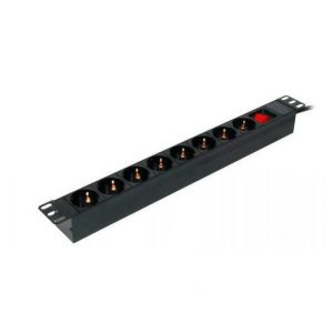 REGLETA 8 TOMAS 19  PARA RACK GB-1011 NEGRA