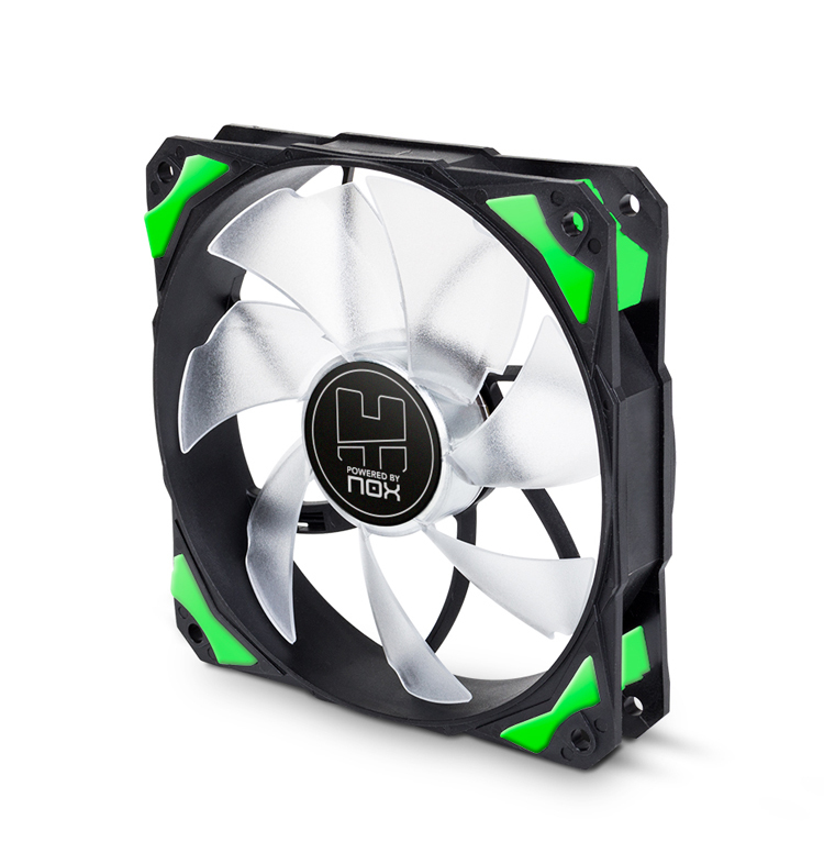 VENTILADOR 120X120 NOX HFAN 120 LED VERDE - Imagen 3