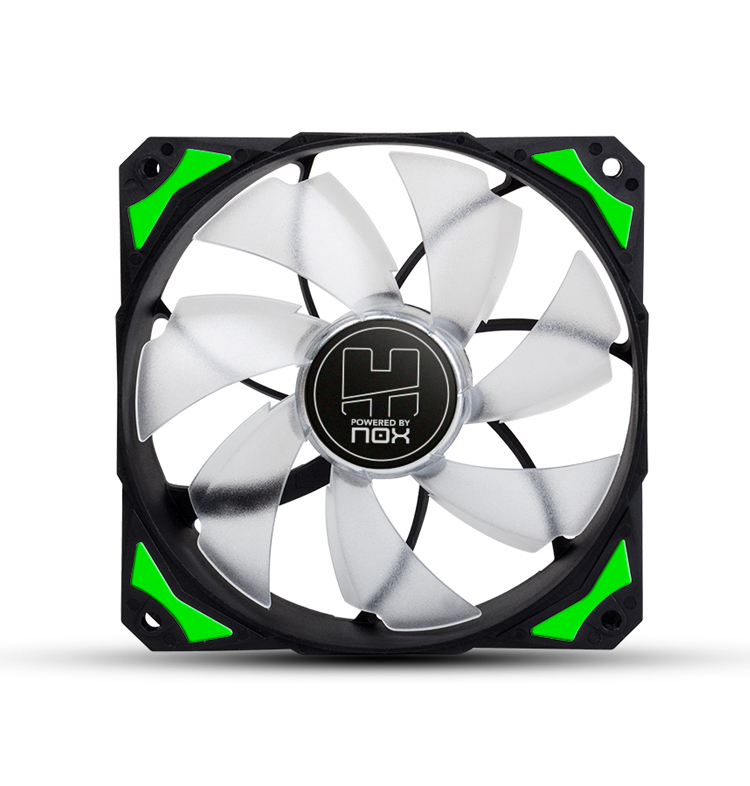 VENTILADOR 120X120 NOX HFAN 120 LED VERDE - Imagen 4