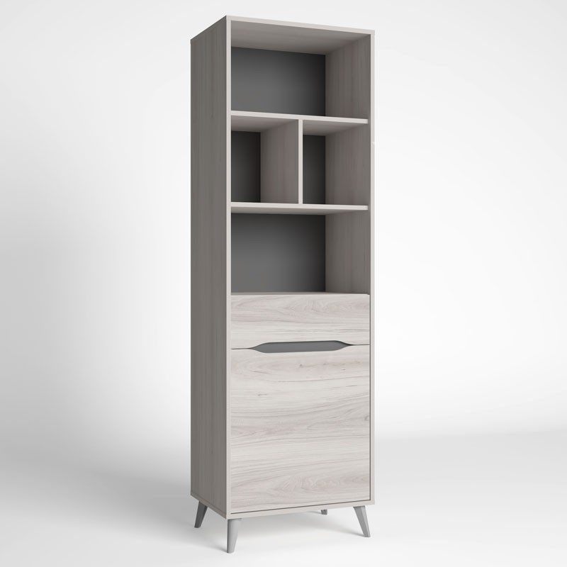 Estanteria Atenea salón Comedor Estilo Moderno Color Shamal Pizarra habitacion 185x58x40 - Imagen 3