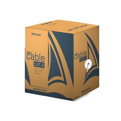 CABLE RED UTP CAT6 RJ45 PHASAK 305 GRIS - Imagen 2