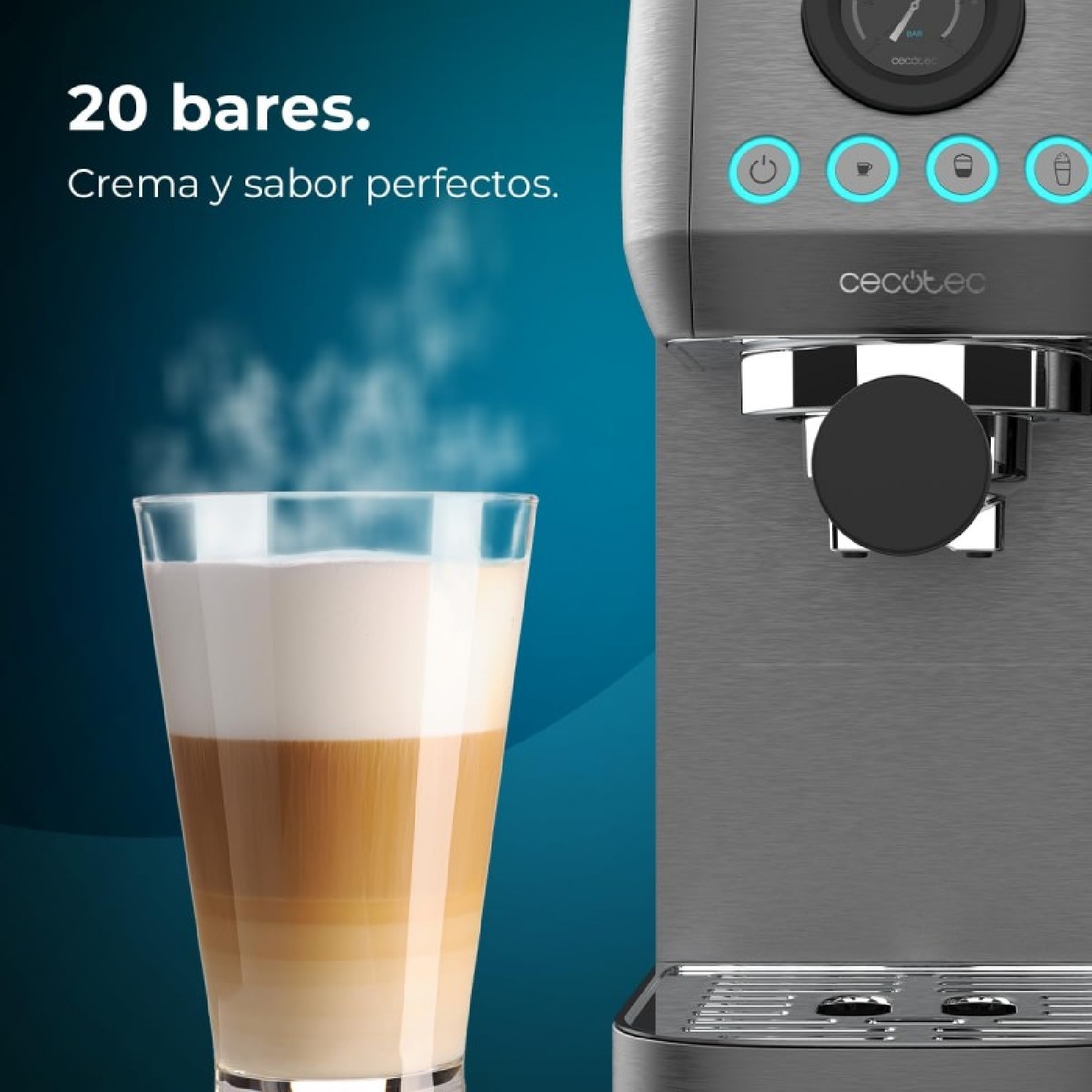 Cafetera semiautomática Power Espresso 20 Steel Pro Latte - Imagen 4